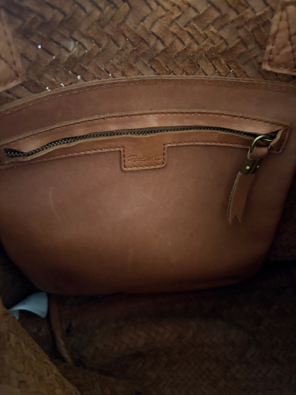 Madewell Woven Leather Tote in Tan - Picture 8 of 9